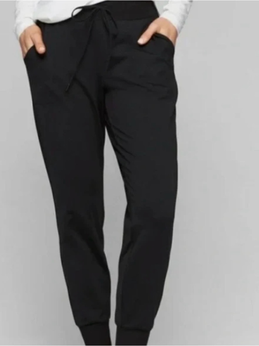 Athleta Women M Medium Black Flux Jogger Sweatpants Drawstring Waist
